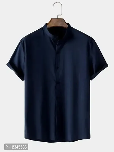 Plain Navy Blue Shirt For Men