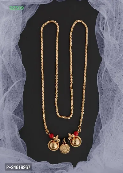 Shimmering Golden Brass Mangalsutras For Women-thumb0