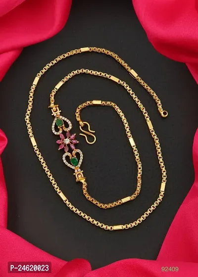 Shimmering Golden Brass Mangalsutras For Women-thumb2