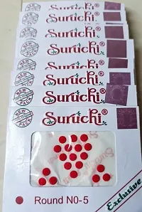 Suruchi bindi size-5 red for women and girls pack of 12 leaflets-thumb2