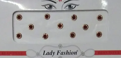 Parveen Enterprises Rohtak Parveen Enterprises-Fancy Mix Size Maroon Colour Bindi With Golden Stones Set of 3 Packs-thumb2