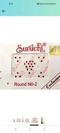 Suruchi bindi size -2 maroon for women and girls pack of 12 leaflets-thumb2