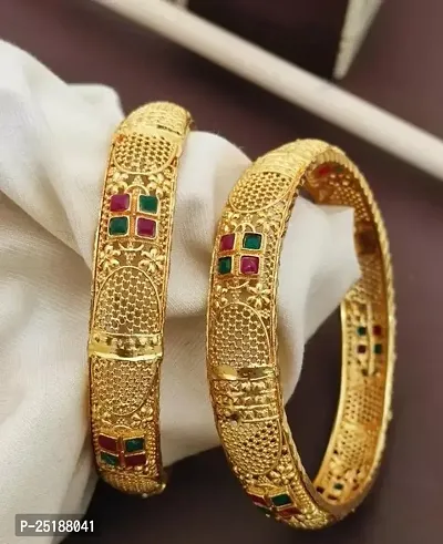 Elegant Golden Brass Bangles For Women