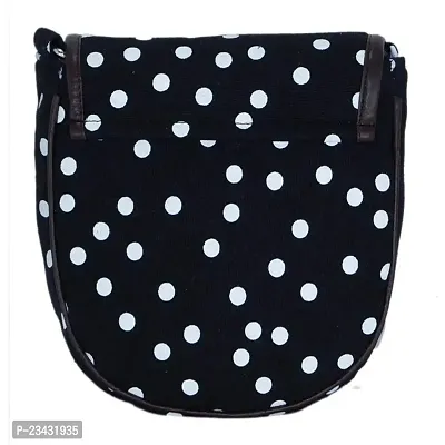 MARISSA PRINTED POLKA DOT CANVAS SLING BAG BLACK-thumb2