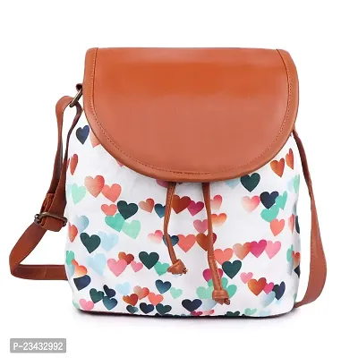 MARISSA Casual, Stylish, Latest Synthetic Sling Bags for Girls  Women, Best for College, Office, Outing and for Daily Travel available in White Heart Color.