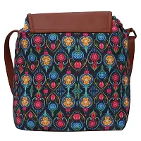 MARISSA PRINTED CANDLE CANVAS SLING BAG MULTI COLOUR-thumb3