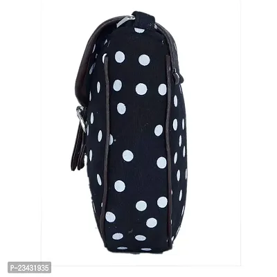 MARISSA PRINTED POLKA DOT CANVAS SLING BAG BLACK-thumb3