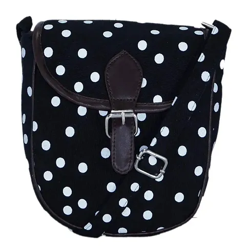 MARISSA POLKA DOT CANVAS SLING BAG