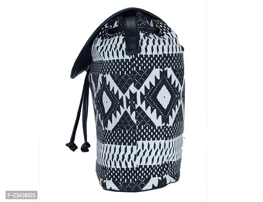 MARISSA Printed canvas sling bag available in Black-white Color.-thumb3