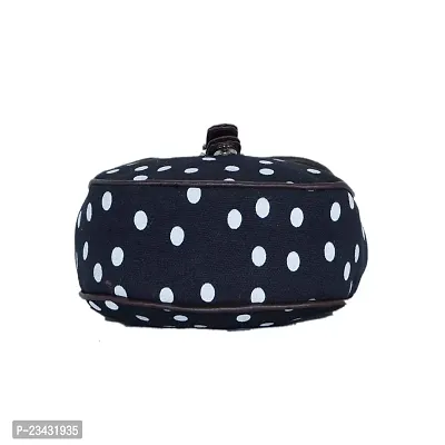 MARISSA PRINTED POLKA DOT CANVAS SLING BAG BLACK-thumb4