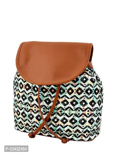 MARISSA PRINTED CANVAS GEO SLING BAG (GREEN BLK)-thumb0