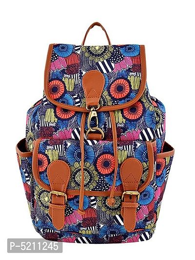 MARISSA PRINTED CANVAS BACKPACK FOR GIRLS AND WOMEN-thumb0