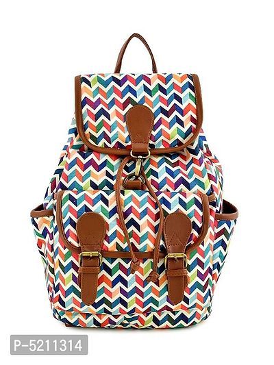 MARISSA PRINTED CANVAS BACKPACK FOR GIRLS AND WOMEN-thumb0
