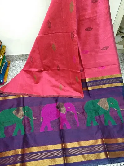 Fabulous Bengal Handloom Hand Print Saree For Women