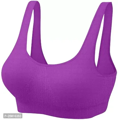 Stylish Purple Cotton Solid Lightly Padded Bra For Women