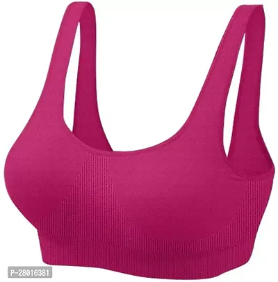 Stylish Pink Cotton Solid Lightly Padded Bra For Women