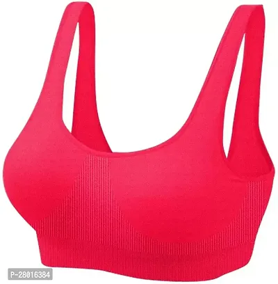 Stylish Red Cotton Solid Lightly Padded Bra For Women