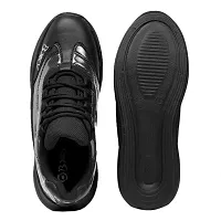 INLAZER Trendy Designer Sneakers for Men | Running Training Gym Outdoor All Purpose Shoes with Advanced Three Layer Cusion Insole Comfort Sports Shoes (Black Size 7)-thumb4