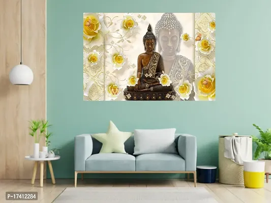 CABANA HOMES Wall Stickers DIY Buddha Wallpaper for Home Decor (36x24 inch) Decorative Self Adhesive Decals Living Room Bedroom Office, Beige-thumb4