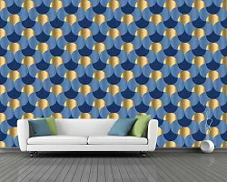 CABANA HOMES Wall Stickers Botanical DIY Wallpaper for Home Decor (45 x 125 cm, 2 Rolls) (12 sq. ft) Decorative Self Adhesive Furniture, Wardrobe, Door, Almirah, Table Top, Blue Waves-thumb1