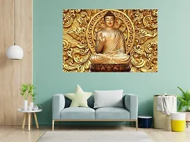 CABANA HOMES Buddha Wall Stickers DIY Wallpaper (36x24 inch) Self Adhesive Decal Home Decor Living Room, Bedroom, Office, Resturant, Drawing Room, Golden-thumb1