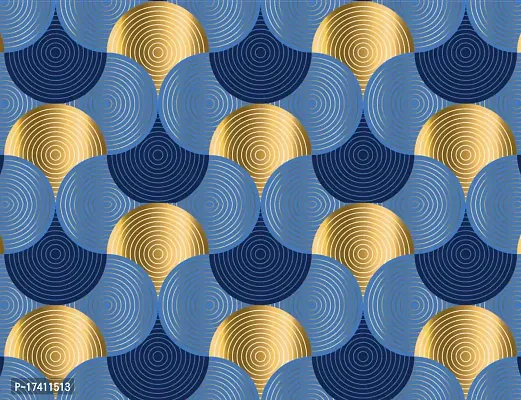 CABANA HOMES Wall Stickers Botanical DIY Wallpaper for Home Decor (45 x 125 cm, 2 Rolls) (12 sq. ft) Decorative Self Adhesive Furniture, Wardrobe, Door, Almirah, Table Top, Blue Waves-thumb0