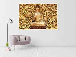 CABANA HOMES Buddha Wall Stickers DIY Wallpaper (36x24 inch) Self Adhesive Decal Home Decor Living Room, Bedroom, Office, Resturant, Drawing Room, Golden-thumb3
