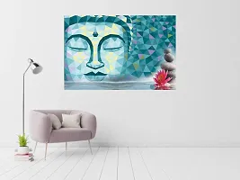 CABANA HOMES Wall Stickers DIY Buddha Wallpaper for Home Decor (36x24 inch) Decorative Self Adhesive Decals Living Room Drawing Room Bedroom Office Resturant, Blue-thumb1