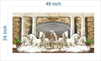 CABANA HOMES Horse Wall Stickers DIY Wallpaper (48x24 inch) 3D Self Adhesive, Living Room, Bedroom, Sofa Background,Office,Resturant-thumb2