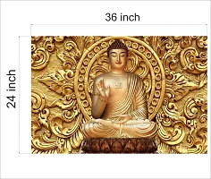 CABANA HOMES Buddha Wall Stickers DIY Wallpaper (36x24 inch) Self Adhesive Decal Home Decor Living Room, Bedroom, Office, Resturant, Drawing Room, Golden-thumb2