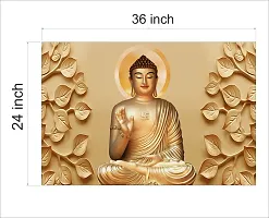 CABANA HOMES Wall Stickers DIY Buddha Wallpaper for Home Decor (36x24 inch) Decorative Self Adhesive Decals Living Room Drawing Room Bedroom Office Resturant, Golden-thumb2