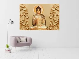 CABANA HOMES Wall Stickers DIY Buddha Wallpaper for Home Decor (36x24 inch) Decorative Self Adhesive Decals Living Room Drawing Room Bedroom Office Resturant, Golden-thumb1