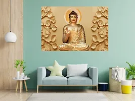 CABANA HOMES Wall Stickers DIY Buddha Wallpaper for Home Decor (36x24 inch) Decorative Self Adhesive Decals Living Room Drawing Room Bedroom Office Resturant, Golden-thumb3