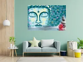 CABANA HOMES Wall Stickers DIY Buddha Wallpaper for Home Decor (36x24 inch) Decorative Self Adhesive Decals Living Room Drawing Room Bedroom Office Resturant, Blue-thumb3