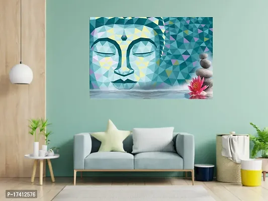 CABANA HOMES Wall Stickers DIY Buddha Wallpaper for Home Decor (36x24 inch) Decorative Self Adhesive Decals Living Room Drawing Room Bedroom Office Resturant, Blue-thumb4