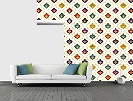 Cabana Homes Wall Stickers DIY Damask Wallpaper for Bedroom (45cm x 125cm, 2 Rolls) (12 sq. ft) Self Adhesive Decals Home Decor Living Room Haal, Light Yellow-thumb2