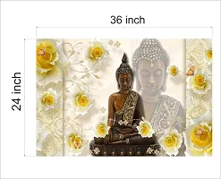 CABANA HOMES Wall Stickers DIY Buddha Wallpaper for Home Decor (36x24 inch) Decorative Self Adhesive Decals Living Room Bedroom Office, Beige-thumb2