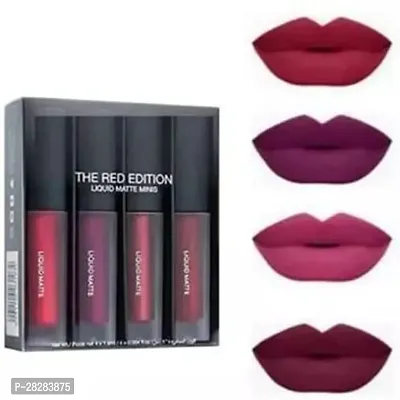 Makeup Liquid Matte Minis Lipstick Red Edition Pack of 4 (Multi-shade)-thumb4