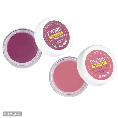 FYORR Premium Lips Cheeks Eyes Tint N Play For Natural Attractive Glow of Lipstick Blush Eyeshadow Combo Packs) (7g Each (Lip On Lip) (Over The ODDS)-thumb0