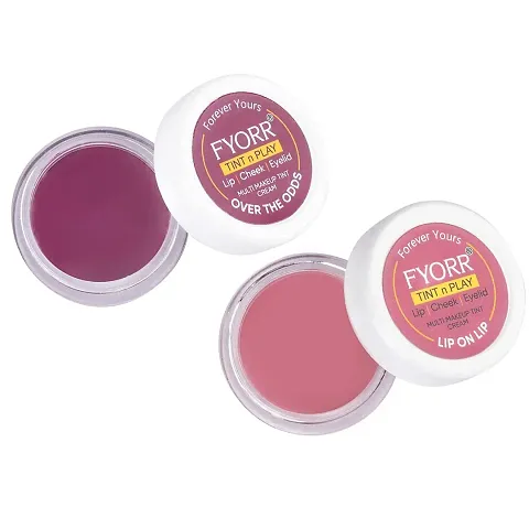 FYORR Premium Lips Cheeks Eyes Tint N Play For Natural Attractive Glow of Lipstick Blush Eyeshadow Combo Packs) (7g Each (Lip On Lip) (Over The ODDS)