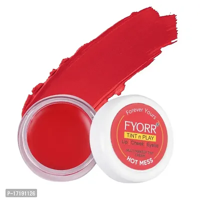 FYORR Premium Lips Cheeks Eyes Tint N Play For Natural Attractive Glow of Lipstick Blush Eyeshadow Combo Packs) (7g Each) (Fine Wine) (Hot Mess)-thumb4