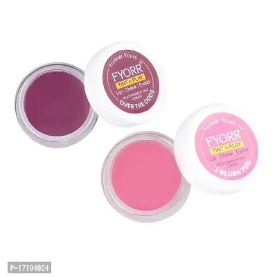 FYORR Premium Lips Cheeks Eyes Tint N Play For Natural Attractive Glow of Lipstick Blush Eyeshadow Combo Packs) (7g Each) (I Blush You) (Over The ODDS)