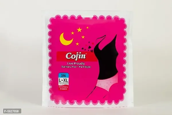 Cojin Overnight Heavy Flow Disposable Period Panties for Sanitary Protection L - XL 12-14 hrs Protection (Pack of 1 - 3 Panties)  - Sanitary Pads Pant Style