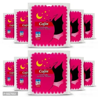 Cojin Overnight Heavy Flow Disposable Period Panties for Sanitary Protection L - XL 12-14 hrs Protection (Pack of 10 - 30 Panties)  - Sanitary Pads Pant Style