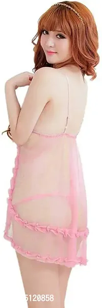 Newba Babydoll Lingerie. Pink Nightwear for Women/Ladies - Free Size (Pink)-thumb2