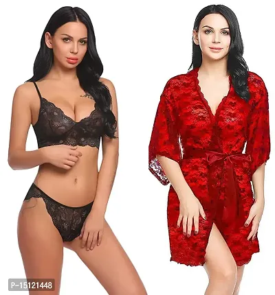 Newba Sexy Babydoll Lingerie Combo Pack for Women/Girls,/Free Size for Sex, Honeymoon Night Sex Nighty (Multicolor) Multicolour