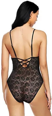 Newba Sexy Babydoll Lingerie, for Women/Girls,/Free. Size for Sex, Honeymoon Night Sex Nighty, Beachwear Black-thumb1