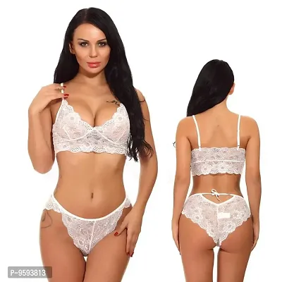 Newba Women's Sexy Bra Panty,Bikni Lingerie Set ||Hot & Sexy for Newly Married Couples Honeymoon/First Night/Anniversary |for Women/Ladies/NaughtyGirls. (White)