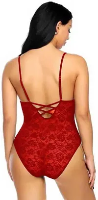 Newba Sexy Babydoll Lingerie, for Women/Girls,/Free. Size for Sex, Honeymoon Night Sex Nighty, Beachwear Red-thumb1