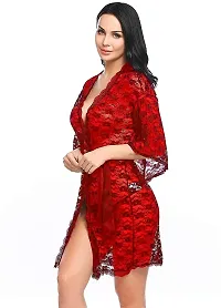 Newba Sexy Babydoll Lingerie Rob for Women/Girls/Free Size for Sexy Honeymoon Night Sex: Nighty (red)-thumb2